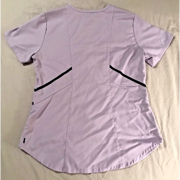 Grey's Anatomy by Barco Moto Scrub Women's Small Lavender Short Sleeve Top - Picture 5 of 7